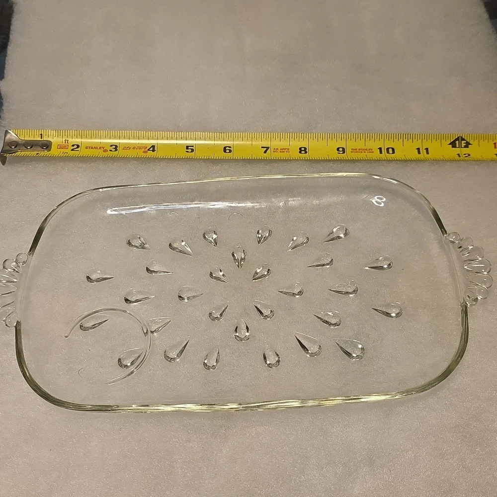 Antique Teardrop Glass Tray For Dining Or Vanity - Picture 2 of 11